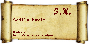 Soós Maxim névjegykártya